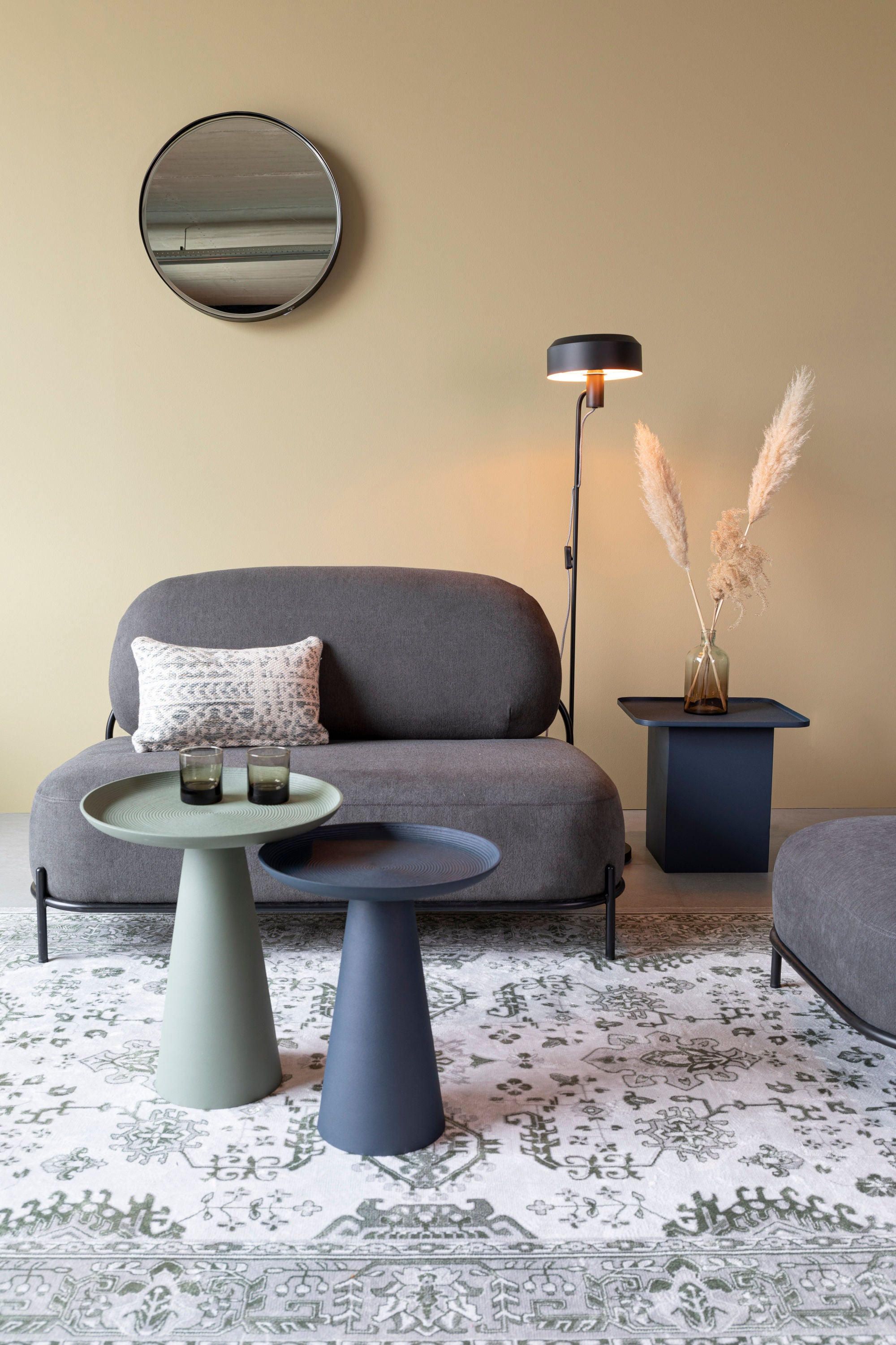 Ringar Blue Round Side Table Medium